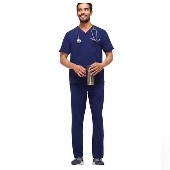 Jaanuu Men's Solution 6-Pocket Scrub Pants  in Navy Blue Size‎ 2X/XXL - Picture 11 of 14